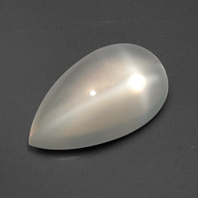 3.34캐럿 천연 오렌지 크림 스타 문스톤, 투명한, 13.7×7.9 mm, 투명/반투명