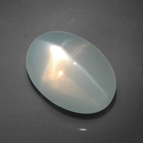 24.20캐럿 천연 크림 스타 문스톤, 투명한, 19.7×13.5 mm, 투명/반투명