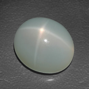 13.88캐럿 천연 크림 스타 문스톤, 투명한, 16×13.7 mm, 투명/반투명