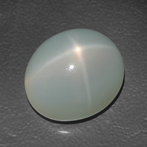 13.88캐럿 천연 크림 스타 문스톤, 투명한, 16×13.7 mm, 투명/반투명