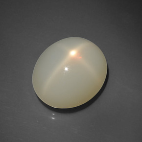 16.96캐럿 천연 밀키 화이트 스타 문스톤, 타원형 컷, 18.4×15.5 mm, 투명한