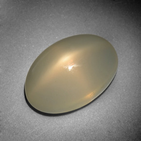 10.15캐럿 천연 크림 스타 문스톤, 타원형 컷, 16.4×11.1 mm, 투명한