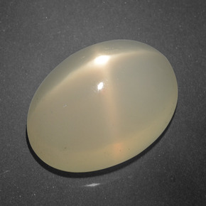 15.60캐럿 천연 크림 스타 문스톤, 타원형 컷, 18.1×13.3 mm, 투명한