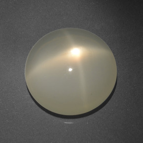 16.68캐럿 천연 크림 스타 문스톤, 라운드 컷, 17.13 mm, 투명한