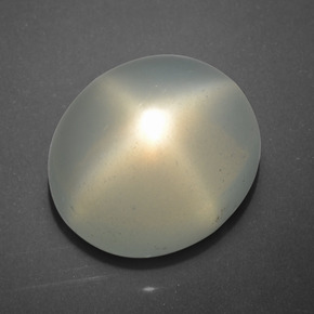 16.52캐럿 천연 크림 스타 문스톤, 타원형 컷, 16.1×14.1 mm, 투명한