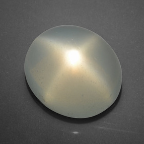 16.52캐럿 천연 크림 스타 문스톤, 타원형 컷, 16.1×14.1 mm, 투명한