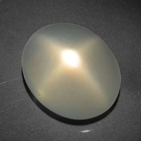 21.08캐럿 천연 크림 스타 문스톤, 타원형 컷, 18.4×15.2 mm, 투명한