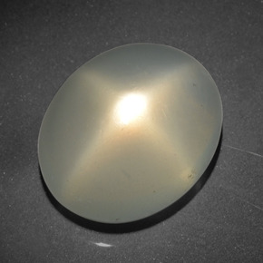 21.08캐럿 천연 크림 스타 문스톤, 타원형 컷, 18.4×15.2 mm, 투명한