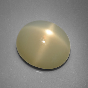 8.67캐럿 천연 크림 스타 문스톤, 타원형 컷, 14.3×12.7 mm, 투명한
