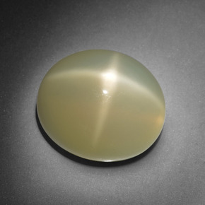 13.24캐럿 천연 크림 스타 문스톤, 타원형 컷, 14.9×12.7 mm, 투명한
