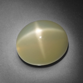 13.24캐럿 천연 크림 스타 문스톤, 타원형 컷, 14.9×12.7 mm, 투명한