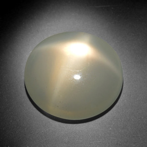 18.46캐럿 천연 크림 스타 문스톤, 타원형 컷, 19×17.9 mm, 투명한