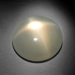 18.46캐럿 천연 크림 스타 문스톤, 타원형 컷, 19×17.9 mm, 투명한