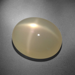 20.88캐럿 천연 크림 스타 문스톤, 타원형 컷, 19.1×15.5 mm, 투명한