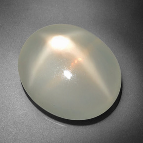 20.82캐럿 천연 크림 스타 문스톤, 타원형 컷, 21.5×18.1 mm, 투명한