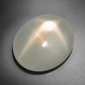 20.82캐럿 천연 크림 스타 문스톤, 타원형 컷, 21.5×18.1 mm, 투명한