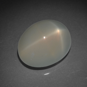 17.15캐럿 천연 크림 스타 문스톤, 타원형 컷, 17.1×13.7 mm, 투명한