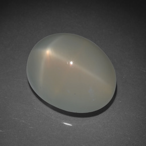 17.15캐럿 천연 크림 스타 문스톤, 타원형 컷, 17.1×13.7 mm, 투명한