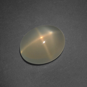 4.88캐럿 천연 크림 스타 문스톤, 타원형 컷, 11.8×9.6 mm, 투명한