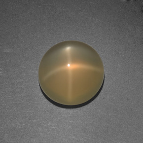 4.42캐럿 천연 크림 피치 스타 문스톤, 라운드 컷, 10.23 mm, 투명한