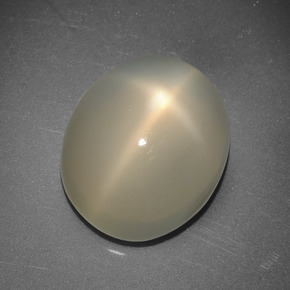 5.90캐럿 천연 크림 스타 문스톤, 타원형 컷, 12.2×10.2 mm, 투명한