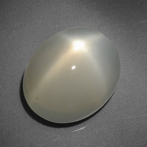 6.58캐럿 천연 크림 스타 문스톤, 타원형 컷, 13×10.5 mm, 투명한
