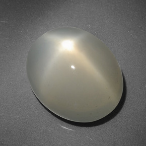 6.58캐럿 천연 크림 스타 문스톤, 타원형 컷, 13×10.5 mm, 투명한