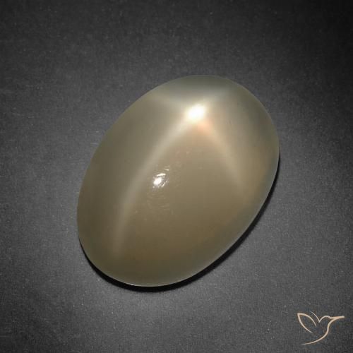 7.41캐럿 천연 미디엄 다크 오렌지 스타 문스톤, 타원형 컷, 14.2×10 mm, 투명한