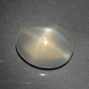 3.76캐럿 천연 크림 스타 문스톤, 타원형 컷, 10.2×8.2 mm, 투명한