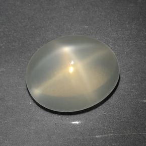 3.76캐럿 천연 크림 스타 문스톤, 타원형 컷, 10.2×8.2 mm, 투명한