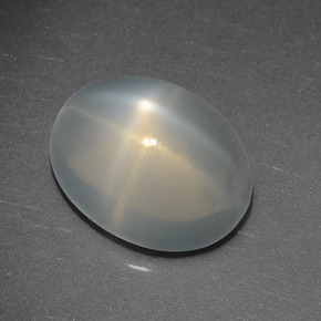 2.55캐럿 천연 밀키 화이트 스타 문스톤, 타원형 컷, 9.3×7.2 mm, 투명한