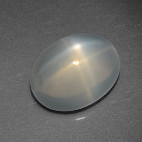 2.55캐럿 천연 밀키 화이트 스타 문스톤, 타원형 컷, 9.3×7.2 mm, 투명한