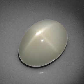 10.16캐럿 천연 크림 스타 문스톤, 타원형 컷, 14.8×11.2 mm, 투명한
