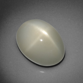 10.16캐럿 천연 크림 스타 문스톤, 타원형 컷, 14.8×11.2 mm, 투명한