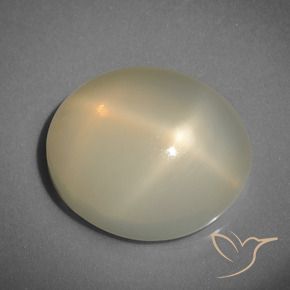9.32캐럿 천연 라이트 옐로우 스타 문스톤, 타원형 컷, 15.1×13 mm, 투명한