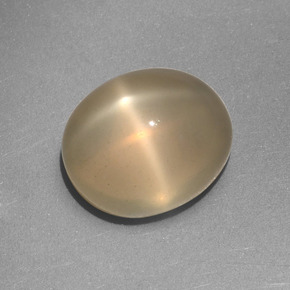 5.25캐럿 천연 크림 스타 문스톤, 타원형 컷, 투명한