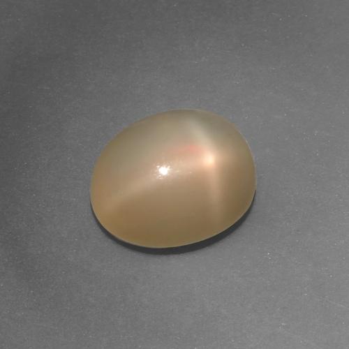 4.36캐럿 천연 미디엄 오렌지 스타 문스톤, 타원형 컷, 11.2×9.2 mm, 투명한