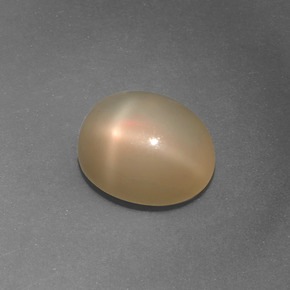 4.36캐럿 천연 미디엄 오렌지 스타 문스톤, 타원형 컷, 11.2×9.2 mm, 투명한