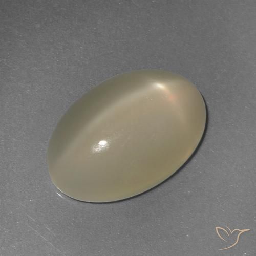 6.72ct 자연스러운 연노랑 스타 문스톤, 타원형, 투명한