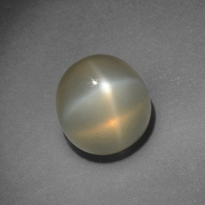 4.15캐럿 천연 크림 스타 문스톤, 라운드 컷, 8.43 mm, 투명한