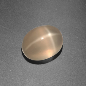 3.33캐럿 천연 크림 피치 스타 문스톤, 타원형 컷, 9.2×7.1 mm, 투명한