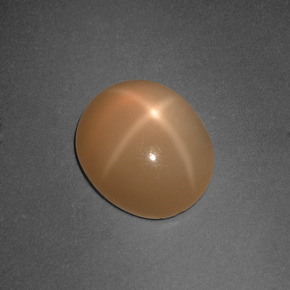 4.81캐럿 천연 크림 피치 스타 문스톤, 타원형 컷, 12.3×10.2 mm, 투명한