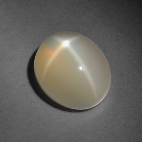 5.03캐럿 천연 크림 스타 문스톤, 타원형 컷, 11.1×9.2 mm, 투명한