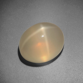 5.51캐럿 천연 크림 스타 문스톤, 타원형 컷, 11.2×9.1 mm, 투명한