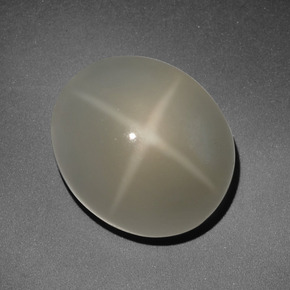 9.94캐럿 천연 크림 스타 문스톤, 타원형 컷, 14.2×12.1 mm, 투명한