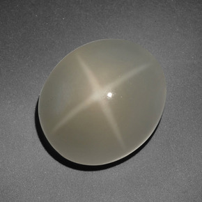 9.94캐럿 천연 크림 스타 문스톤, 타원형 컷, 14.2×12.1 mm, 투명한