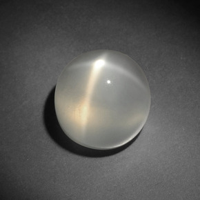 9.44캐럿 천연 밀키 화이트 스타 문스톤, 라운드 컷, 11.18 mm, 투명한