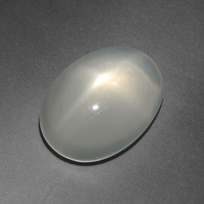 12.21캐럿 천연 크림 스타 문스톤, 타원형 컷, 16.5×12.1 mm, 투명한
