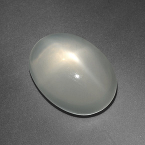 12.21캐럿 천연 크림 스타 문스톤, 타원형 컷, 16.5×12.1 mm, 투명한