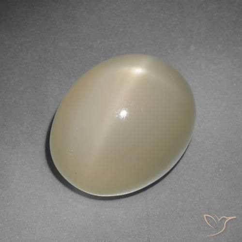 12.22캐럿 천연 오렌지 옐로우 스타 문스톤, 타원형 컷, 14.5×11.7 mm, 투명한